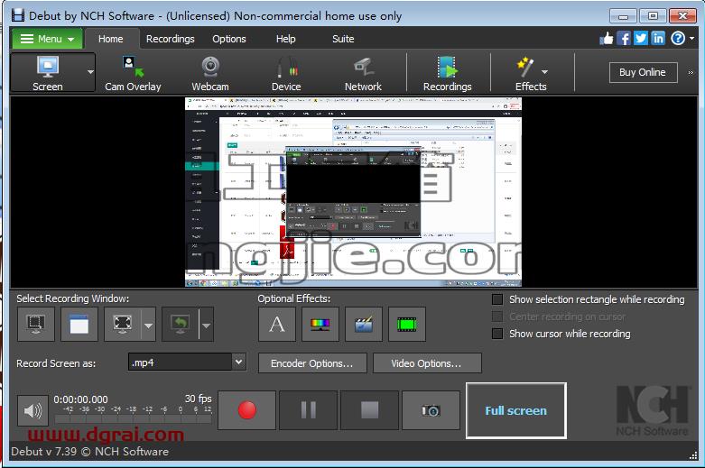 Debut Video Capture Software (屏幕录制软件) V7.39下载与安装教程