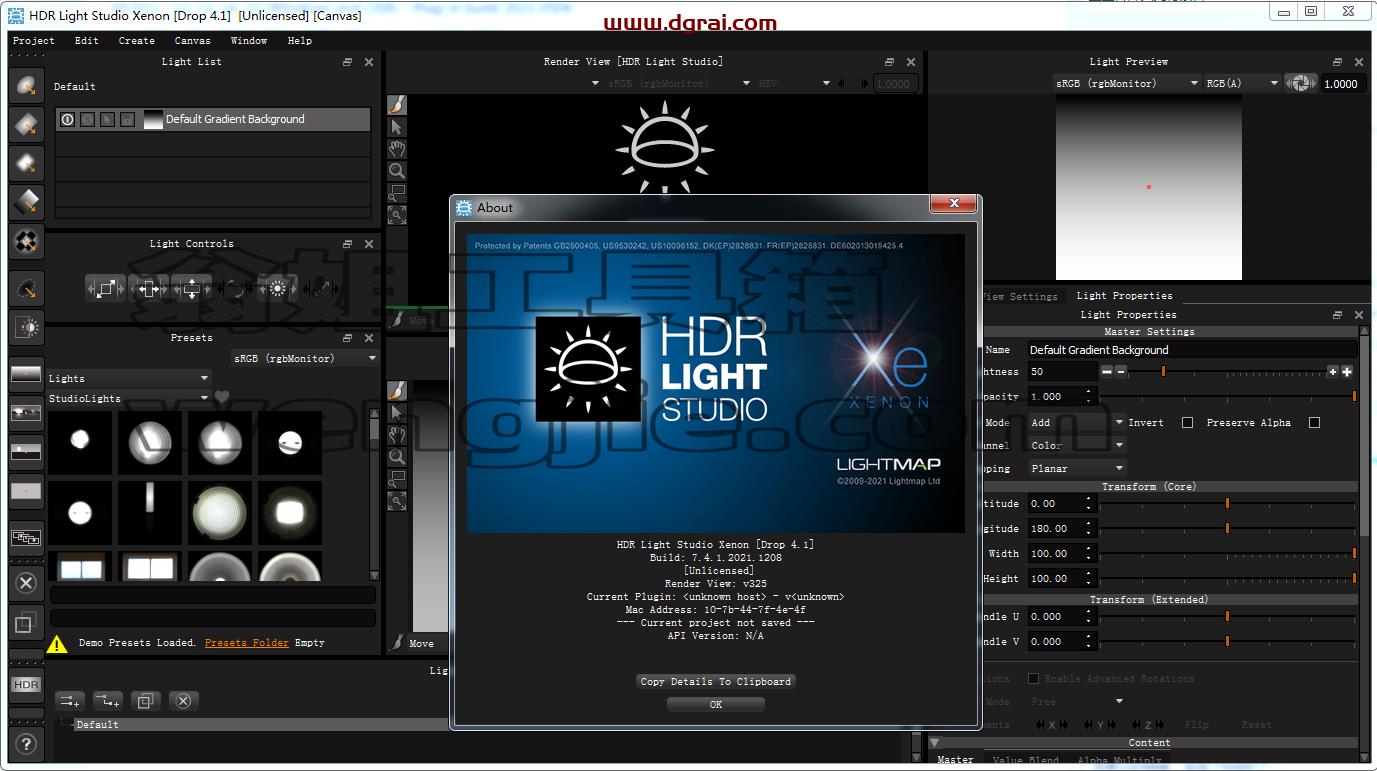 Lightmap HDR Light Studio Carbon 7.4.0【三维渲染室内摄影棚灯光HDR环境软件】安装教程