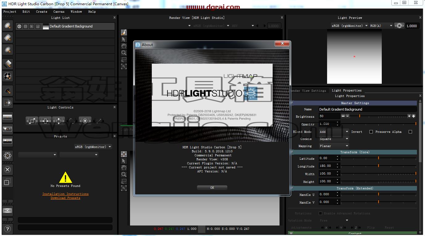 Lightmap HDR Light Studio Carbon 5.9.0【三维渲染室内摄影棚灯光HDR环境软件】安装教程