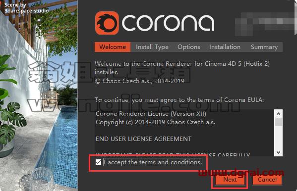 Corona Renderer 6.2【CR渲染器6.2】 for Cinema 4D R14-S24安装教程