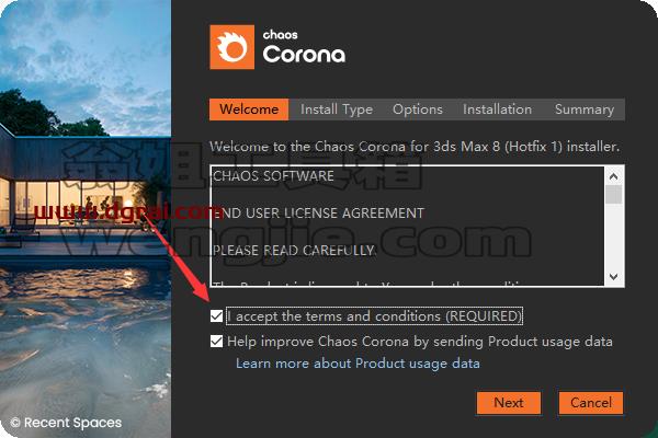 Chaos Corona8.1渲染器 for 3ds Max2014-2023中文学习版 附安装教程安装图文教程、学习注册方法