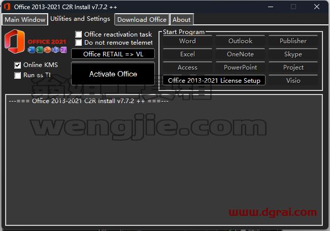 Office 2013-2021 C2R Install英文版(Office下载工具) v7.7.2.0