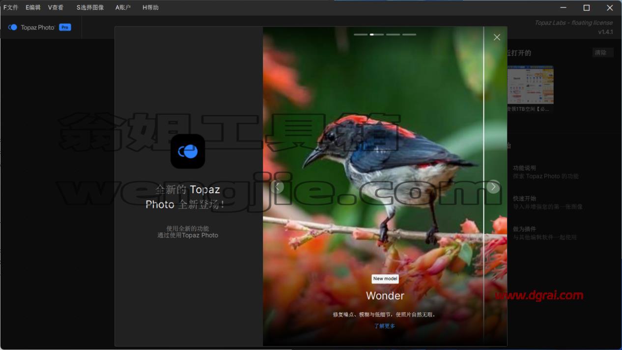TopazPhoto Pro v1.4.1中文便携完整版下载与安装使用教程
