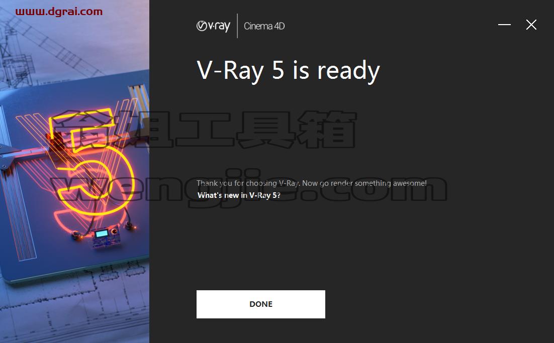 VRay 5 for C4D_r20/r21/r22/r23中文版安装教程