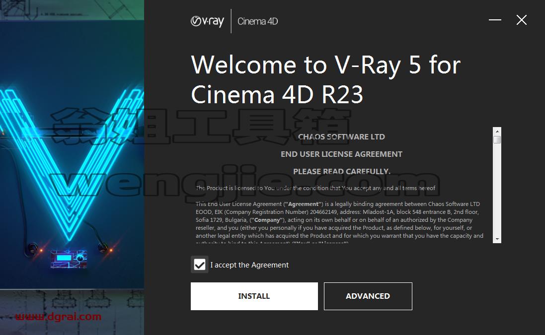 VRay 5 for C4D_r20/r21/r22/r23中文版安装教程
