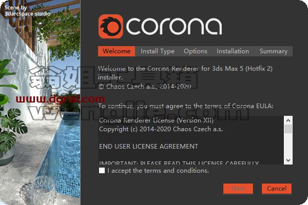 Corona Renderer5.2 for 3dmax2013-2021中文学习版安装图文教程、学习注册方法