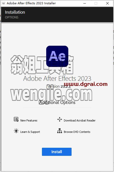 Adobe After Effects 2023 v23.2.1【视频后期制作[WechatReplay]下载地址】集成学习版安装图文教程、学习注册方法