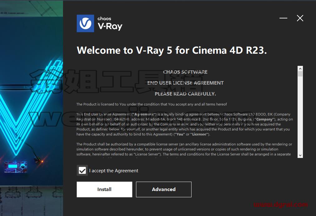 VRay 5.1 for C4D【支持R20/R21/S22/R23/S24】中文版安装教程
