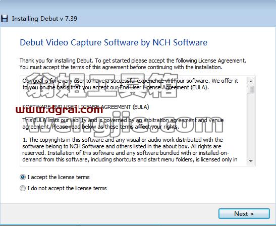 Debut Video Capture Software (屏幕录制软件) V7.39下载与安装教程