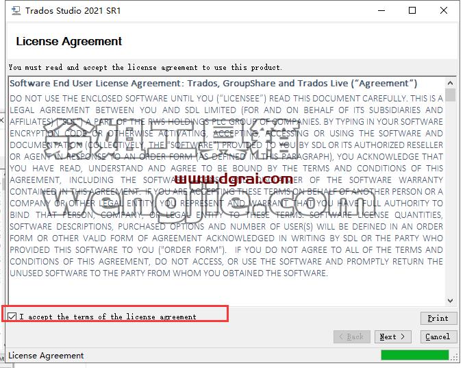 SDL Trados Studio 2021 v16.1.7.4397安装教程