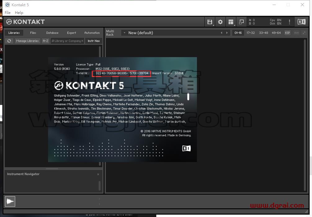 Kontakt 5.8【音频采样器】集成版安装教程