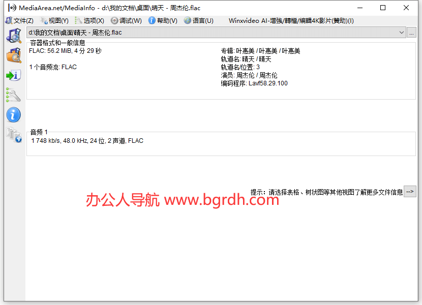 MediaInfo插图 MediaInfo