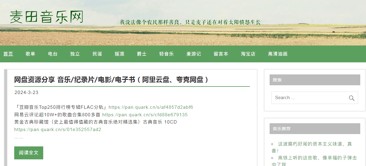 麦田音乐网插图 麦田音乐网